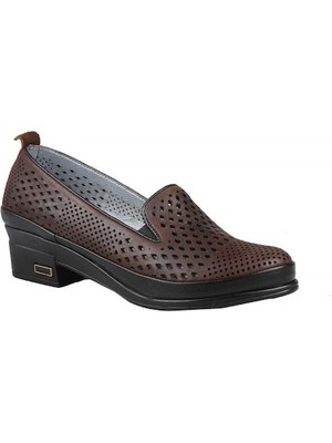 Castle Black 24554 Kadın  Deri Comfort Ayakkabı Kahve