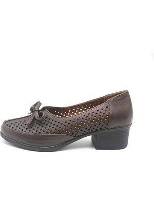 Castle Black 24556 Kadn Deri Comfort Ayakkabı Kahve