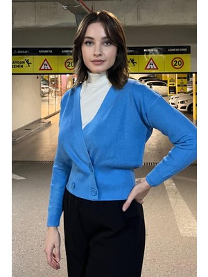 On Fashion 25915-23K Düğmeli Kruvaze Mini Hırka