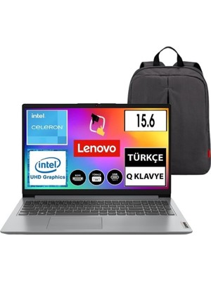 Lenovo Ideapad Intel Celeron N4020 4gb 512GB SSD Freedos 15.6 " Taşınabilir Bilgisayar 82V700A8TX Snr Çanta Hediye