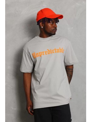 Tarz Yeri Erkek Baskılı Bisiklet Yaka T-Shirt 20/1 Penye - Gri