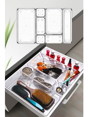 Nandy Home 7 Parça Çekmece Içi Punto Drawer Düzenleyici Organizer Şeffaf