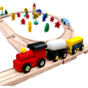 Eğitici Ahşap Oyuncak | 48 Parça Tren Yolu Seti