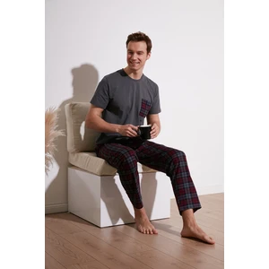 Ekoseli Regular Fit Kısa Kollu Pijama Takımı Erkek Pijama Takımı 6572002