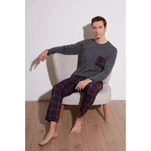 Ekoseli Cepli Beli Lastikli  Pamuk Regular Fit Pijama Takımı Erkek Pijama Takımı 6572001