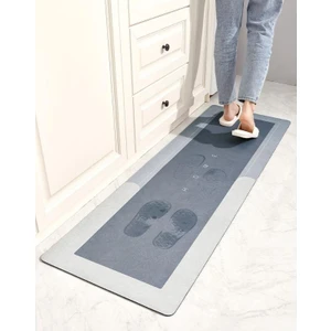 Su Emici Banyo Paspası Kaymaz Taban 40X120 cm Gri