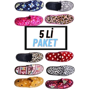 Kadın 3 Lü Karışık Önü Kapalı Yıkanabilir Ev Terliği 253