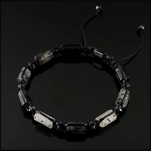 Seven Art Jewelry Doğal Taş Bileklik, Rutilli Kuvars ve Hematit Bileklik, Hediye Bileklik, Erkek Bileklik, Kadın Bileklik