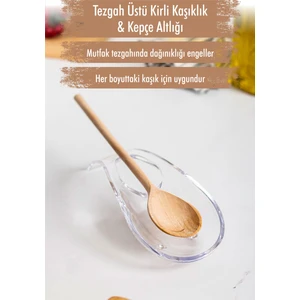 EW's Kitchenware Akrilik Şeffaf Tezgah Üstü Kirli Kaşıklık & Kepçe Altlığı