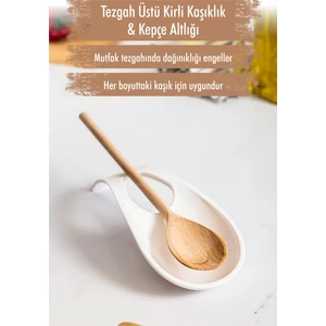 EW's Kitchenware Akrilik Beyaz Tezgah Üstü Kirli Kaşıklık & Kepçe Altlığı
