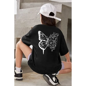 Only Trendwear Çocuk Flower Butterfly Baskılı Pamuklu Tshirt