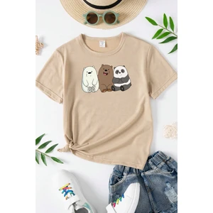 Only Trendwear Çocuk Kafadar Ayılar Baskılı Pamuklu Tshirt