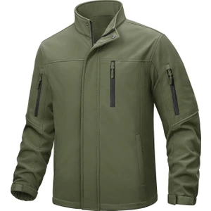 Ghassy Co. Erkek Içi Polarlı Dik Yaka Su ve Rüzgar Geçirmez Softshell Mont