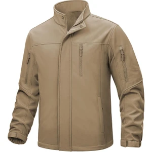 Ghassy Co. Erkek Içi Polarlı Dik Yaka Su ve Rüzgar Geçirmez Softshell Mont