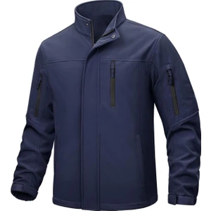 Ghassy Co. Erkek Içi Polarlı Dik Yaka Su ve Rüzgar Geçirmez Softshell Mont