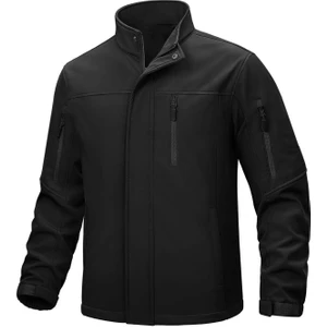 Ghassy Co. Erkek Içi Polarlı Dik Yaka Su ve Rüzgar Geçirmez Softshell Mont