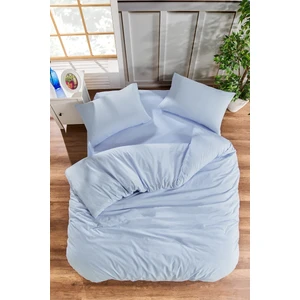 Mavi  Çift Kişilik Nevresim Takımı Lastikli Çarşaf ve 2 Yastık Kılıfı