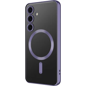 Case 4u Galaxy S24 Kılıf Kamera Lens Korumalı Magsafe Şarj Kılıfı Şeffaf Renkli Yumuşak Demre Kapak Derin Mor