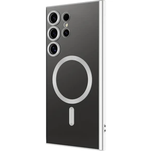 Case 4u Galaxy S24 Ultra Kılıf Kamera Lens Korumalı Magsafe Şarj Kılıfı Şeffaf Renkli Yumuşak Demre Kapak Gümüş