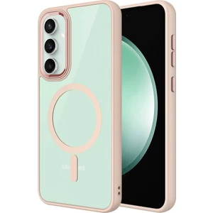Case 4u Galaxy S23 Fe Kılıf Wireless Şarj Özellikli Krom Magsafe Silikon Kapak Açık Pembe