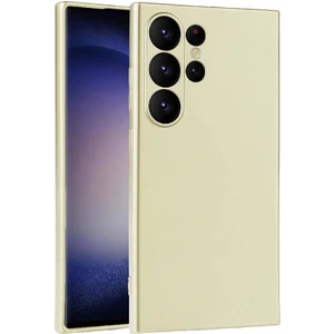 Case 4u Galaxy S24 Ultra Kılıf Kamera Korumalı Klasik Mat Renkli Yumuşak Premier Silikon Gold