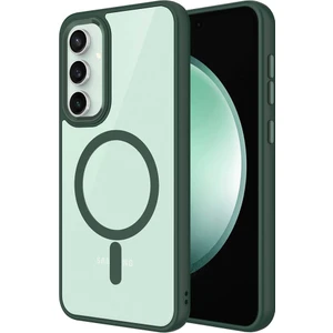 Case 4u Galaxy S23 Fe Kılıf Wireless Şarj Özellikli Krom Magsafe Silikon Kapak Koyu Yeşil