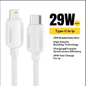 CE/FC/ROHS Lisanslı 29W PD Type-C To iphone Lightning Süper Hızlı Şarj ve Data Kablosu Örgülü Sağlam