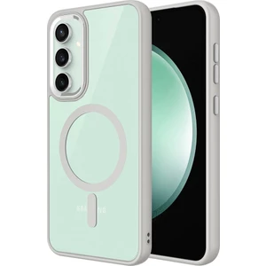 Case 4u Galaxy S23 Fe Kılıf Wireless Şarj Özellikli Krom Magsafe Silikon Kapak Gri