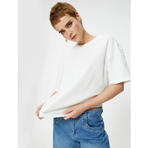 Basic Oversize Tişört Kısa Kollu Bisiklet Yaka Pamuklu