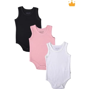 Babyhola %100 Pamuk 3'lü İnterlok Badi Zıbın Set 3727
