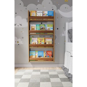 Zeo Wood Design Montessori 4 Raflı Çocuk Kitaplığı 120*60 cm