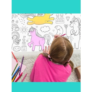 Ceo Design Unicorn Masalı Dev Boyama Kağıdı 2,5 Metre Çocuklar Anaokulları ve Kreşler Için