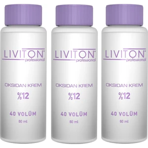Professional Ev Tipi Liviton Professional  Universal Saç Boyası Aktive %12 Oksidan Krem, Koruyucu Etkili 40 Volume 3 Adet 60 ml