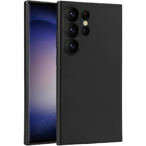 Case 4u Galaxy S24 Ultra Kılıf Kamera Korumalı Klasik Mat Renkli Yumuşak Premier Silikon Siyah