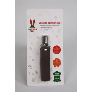 Babyhola Emzik Askısı Korumalı Metal Klipsli %100 Hakiki Deri Özel Ambalajlı Hediyelik 1072-1