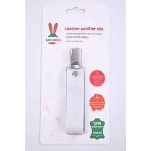 Babyhola Emzik Askısı Korumalı Metal Klipsli %100 Hakiki Deri Özel Ambalajlı Hediyelik 1072-1