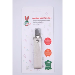 Babyhola Emzik Askısı Korumalı Metal Klipsli %100 Hakiki Deri Özel Ambalajlı Hediyelik 1072-1