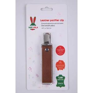 Babyhola Emzik Askısı Korumalı Metal Klipsli %100 Hakiki Deri Özel Ambalajlı Hediyelik 1072-1