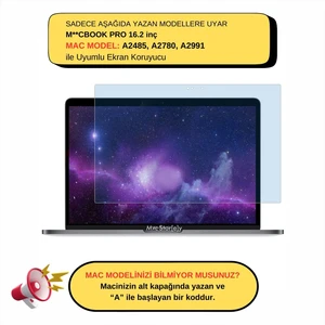 Macbook Pro Ekran Koruyucu 16.2 inç M1-M3 A2485 A2780 A2991 ile Uyumlu Anti Blue Ray
