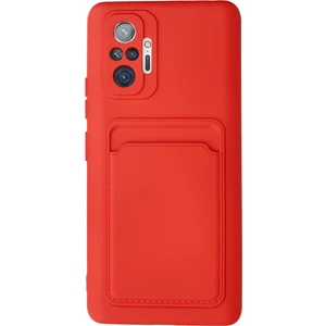 Xiaomi Redmi Note 10 Pro Kılıf Kelvin Kartvizitli Silikon - Kırmızı 300099