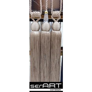 Ser Art Dolunay3 Lü Set Fon Perde Kruvaze Perdetavan Bağlama Bracol