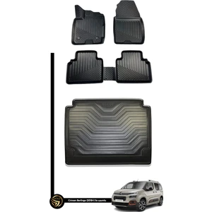 Citroen Berlingo 2019+ 3D Havuzlu Oto Paspas ve Bagaj Havuzu Dizayn Seti