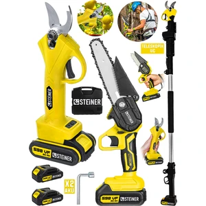 Alman 598 Vf 20 Ah 2'li Set 2 Akülü Şarjlı Ağaç Dal Kesme Budama Makası Testere Teleskopik