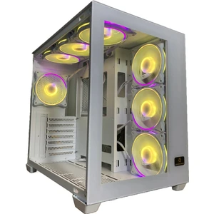 Gameforce Lıquıd Beyaz 7X120 mm Fanlı Rgb Kumandalı Kontrolcülü Atx Oyuncu Bilgisayar Kasası