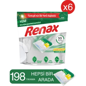 Renax Bulaşık Makinesi Kapsülü Hepsi Bir Arada 33 Lü - 6 Paket