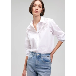 Dantel Detaylı Beyaz Gömlek 1210664-620