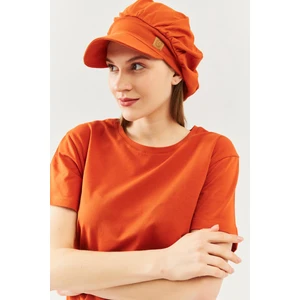 Kiremit Kadın 4 Mevsim Pamuklu, Ultra Yumuşak Hafif, Terletmez, Tarz, Trend Kasket Vizyerli Penye Şapka