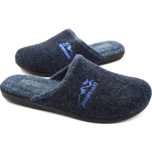 15337 Erkek Kışlık Çıkarılabilir Keçe Taban Ev Halı Terliği