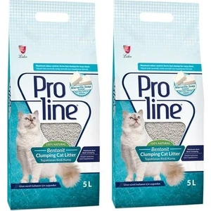 Proline Süper Topaklanan Ince Taneli Marsilya Sabunu Kokulu Bentonit Kedi Kumu 5 lt 2 Adet