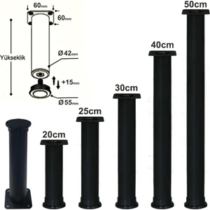 Ayarlı Ayak 50 cm Siyah